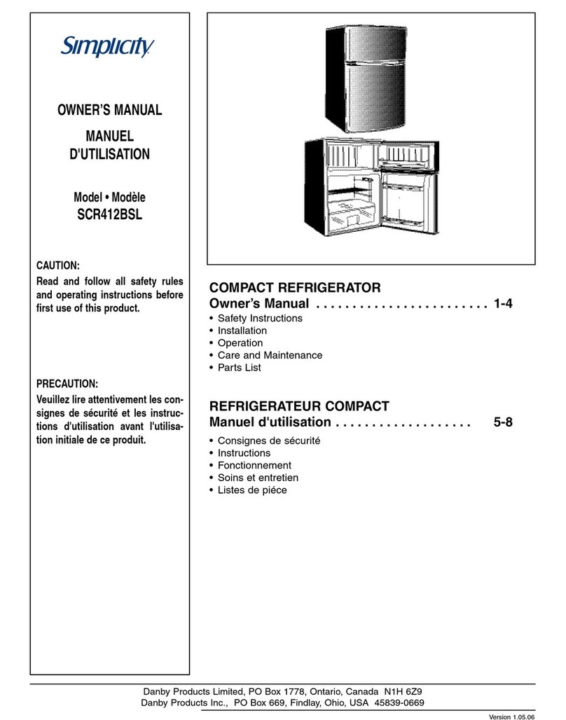 Simplicity SCR412BLS User manual