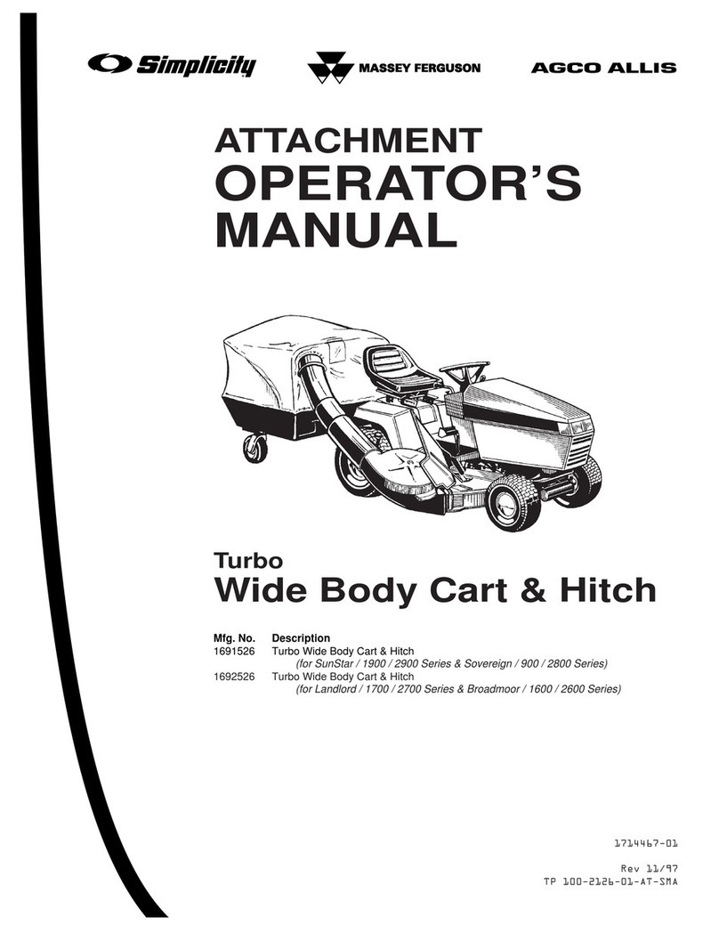 Simplicity Turbo Turbo Wide Body Cart & Hitch Operator's manual