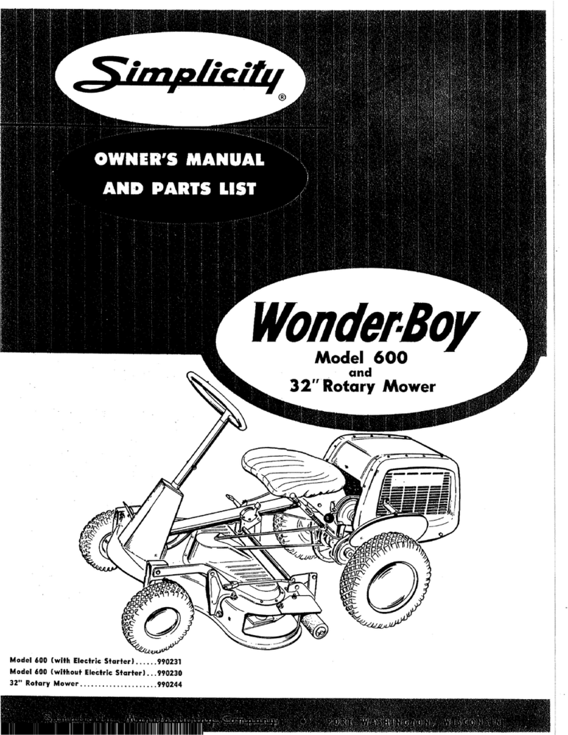 Simplicity Wonder-Boy 600 owner's manual