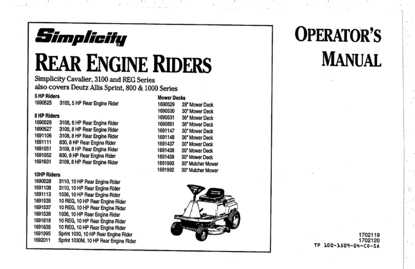 Simplicity 1030 User manual