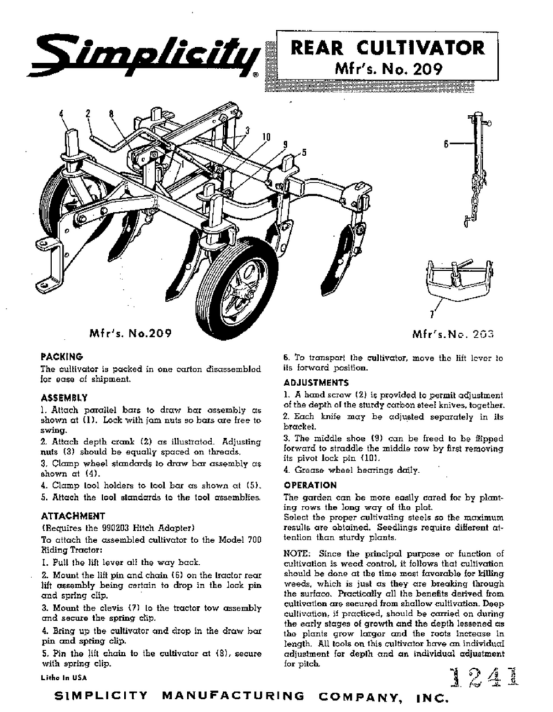 Simplicity 209 User manual Simplicity 209 User manual
