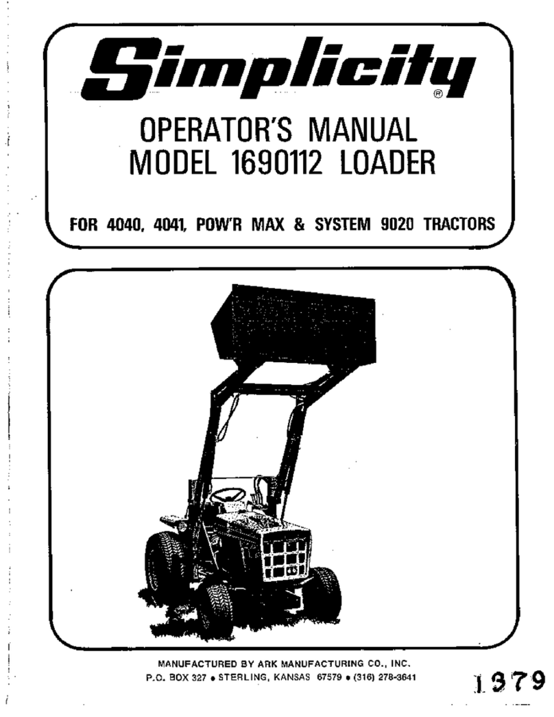 Simplicity Loader 1690112 Operator's manual