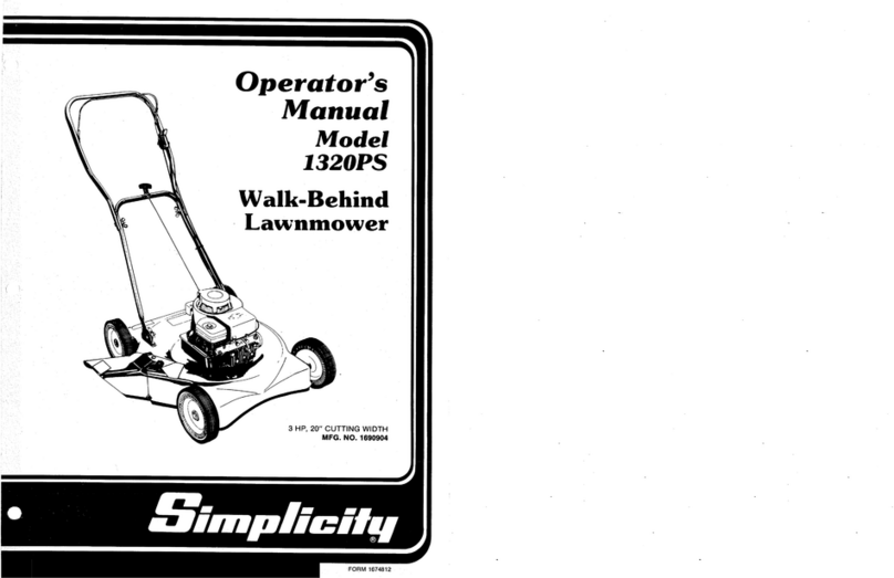 Simplicity 1320PS Mower User manual Simplicity 1320PS Mower User manual