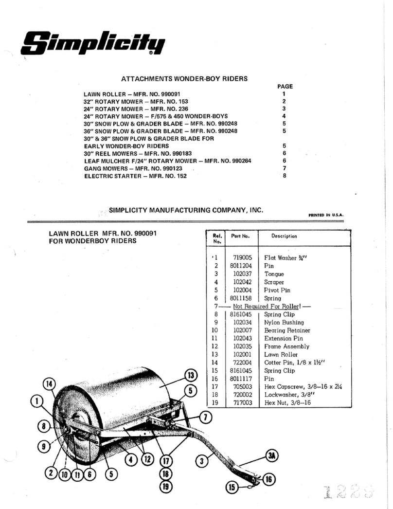 Simplicity 152 User manual Simplicity 152 User manual