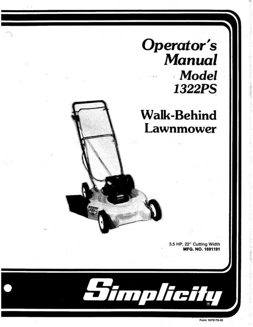 Simplicity 1322PS Mower User manual