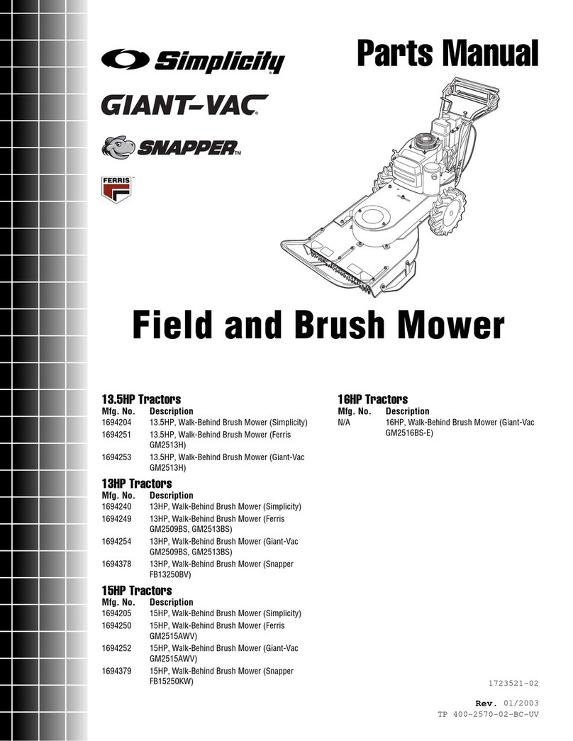 Simplicity 13.5HP User manual