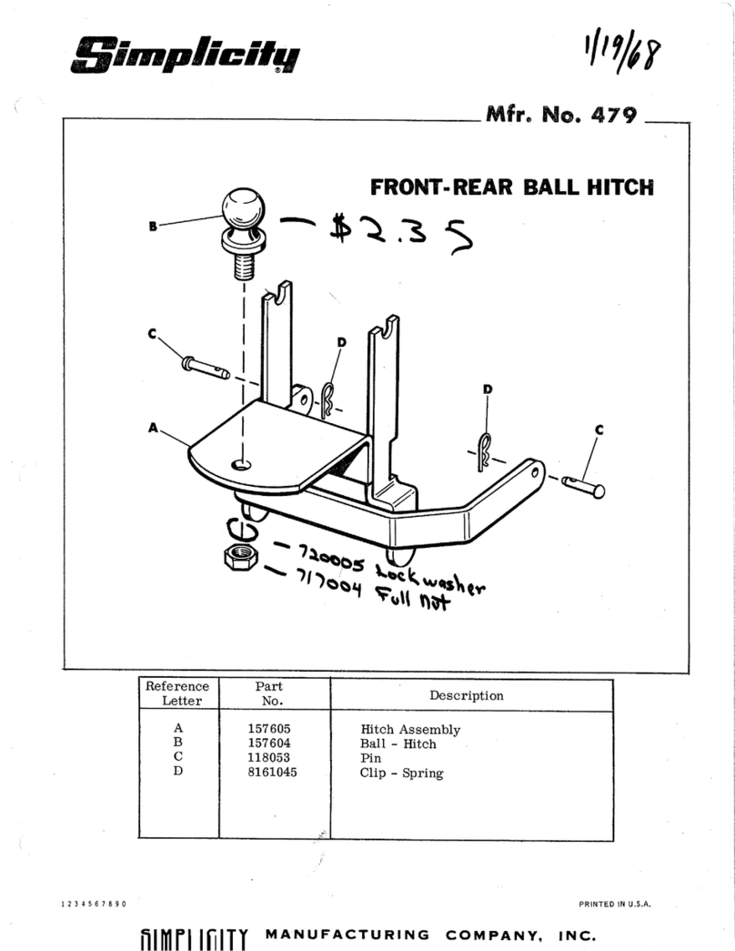 Simplicity 479 User manual