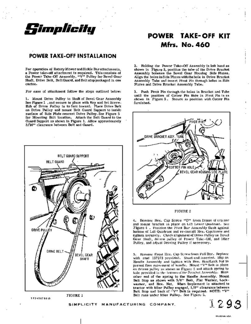 Simplicity 460 User manual
