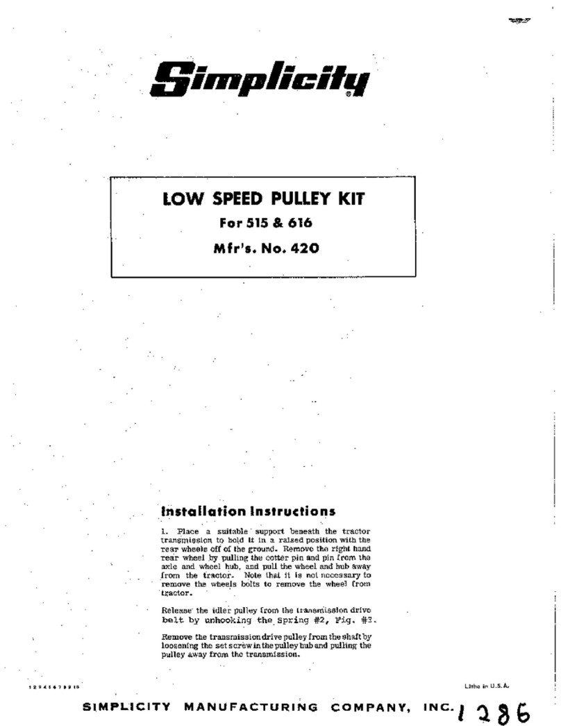 Simplicity 420 installation instructions