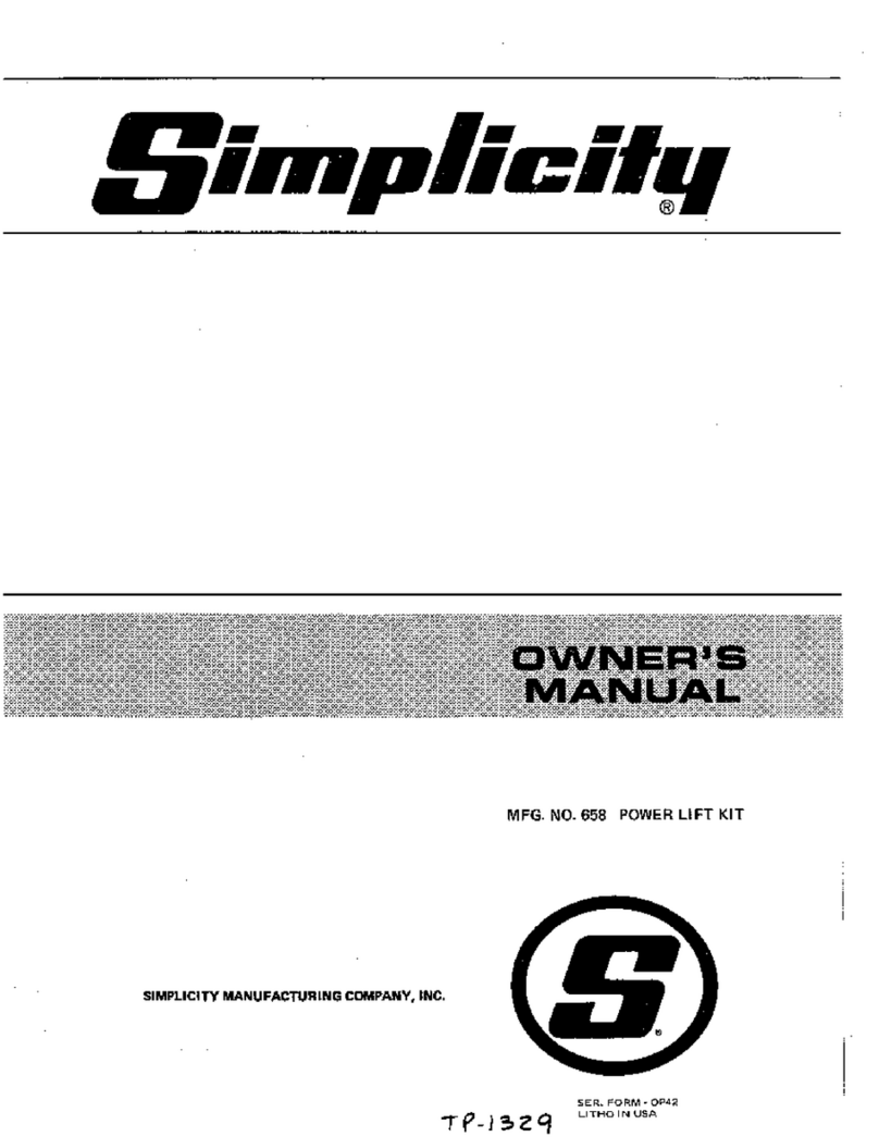 Simplicity 658 User manual Simplicity 658 User manual