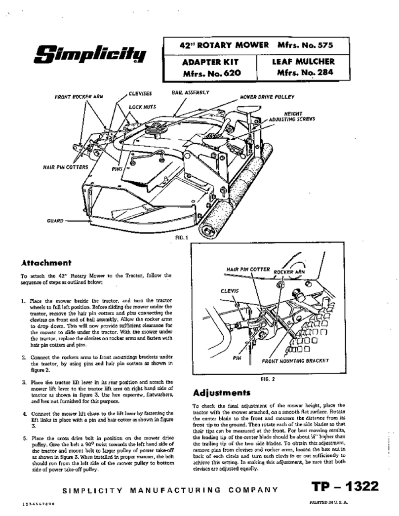 Simplicity 620 Assembly manual