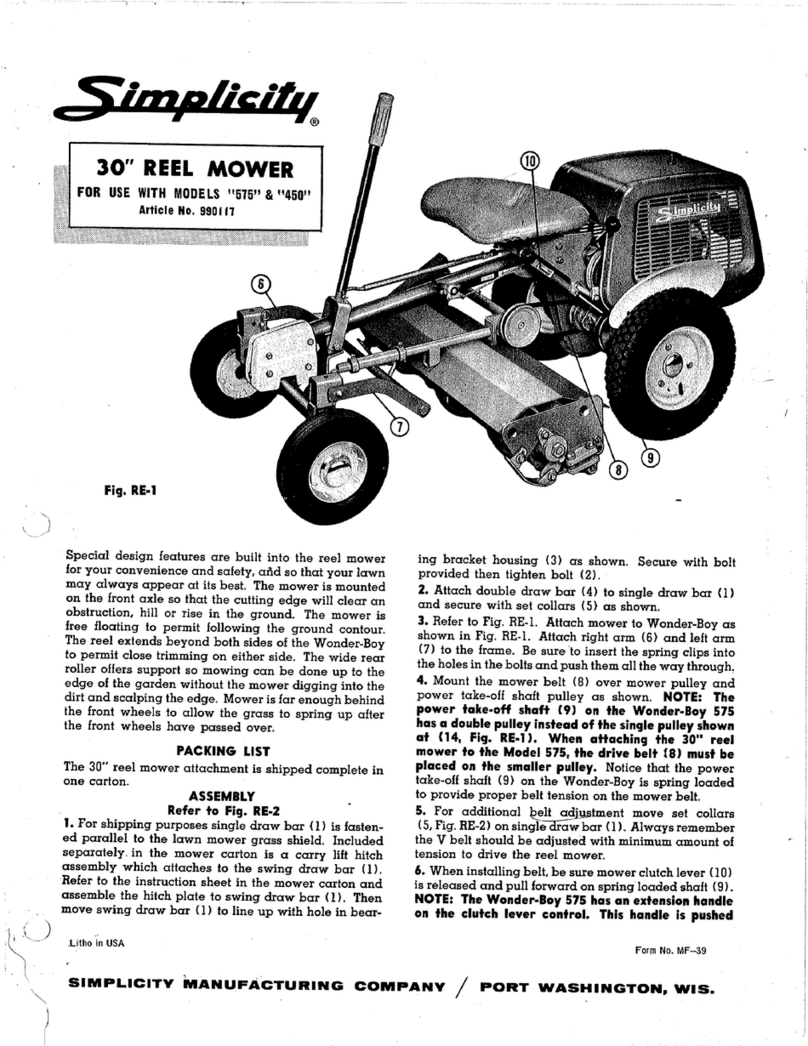 Simplicity Wonder-Boy 575 User manual Simplicity Wonder-Boy 575 User manual