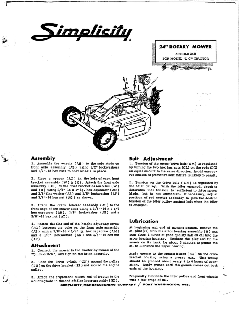 Simplicity 268 Operator's manual