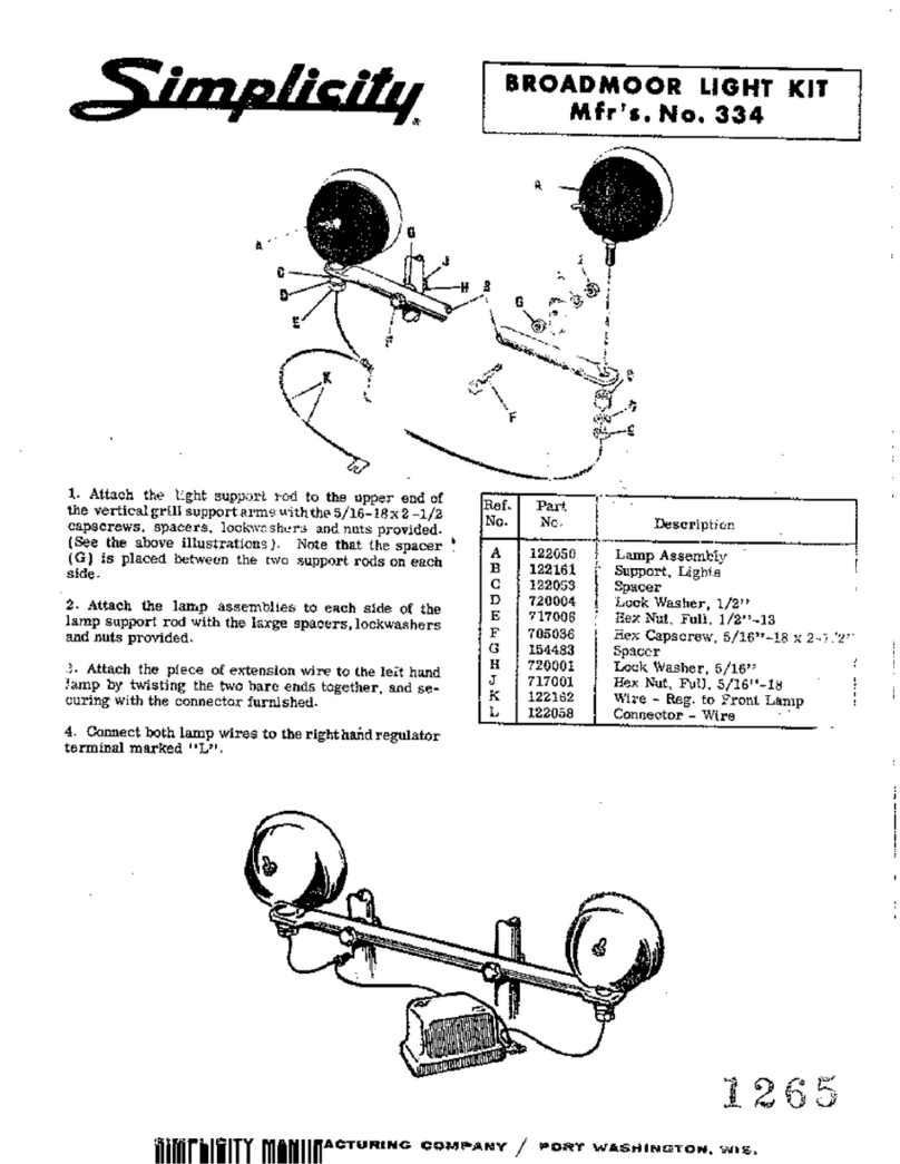 Simplicity 334 User manual