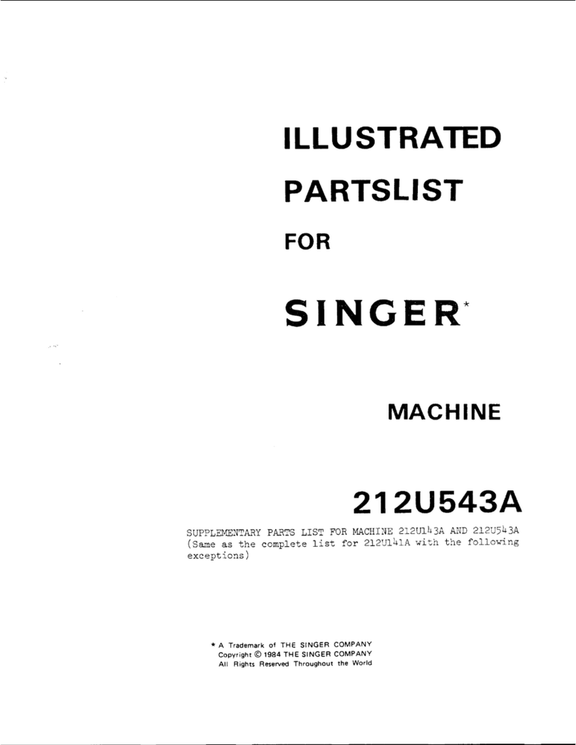 Singer 212U543A Illustrated parts list Singer 212U543A Illustrated parts list