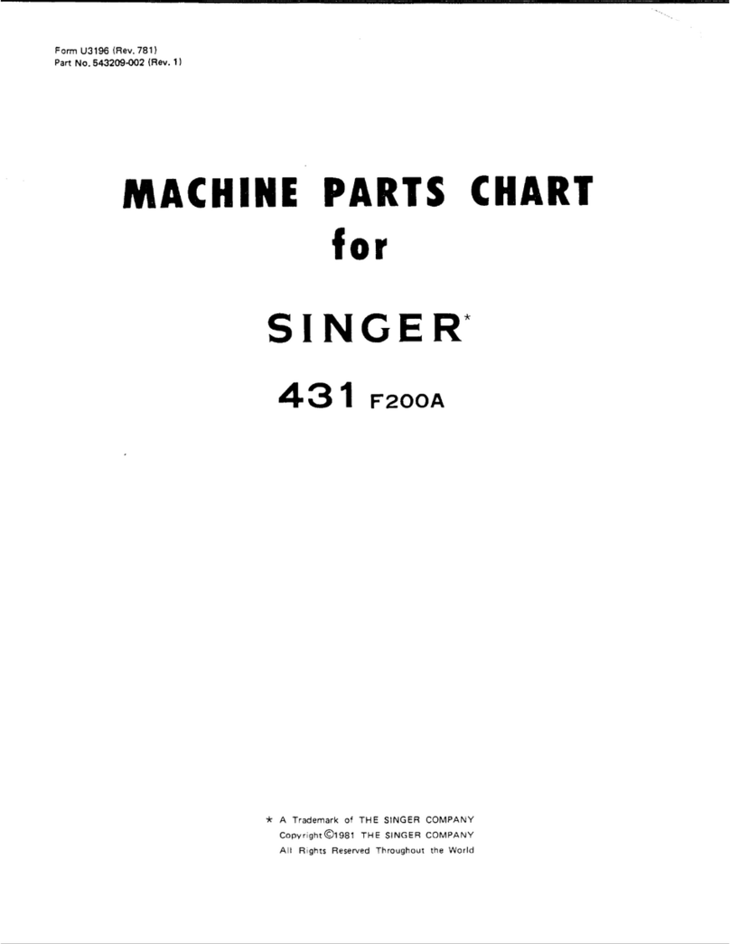 Singer 431 F200A parts list