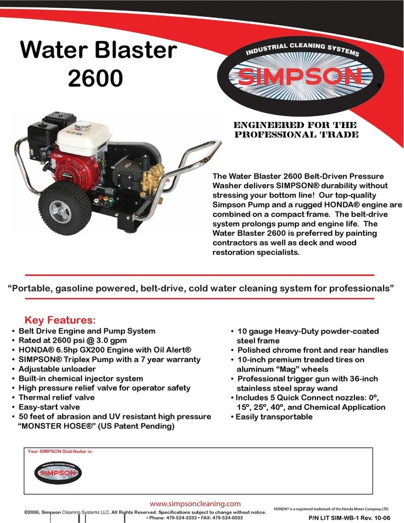Simpson WATER BLASTER 2600 Features