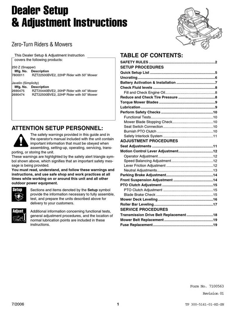 Simplicity Javelin RZT20440BVE2 Manual