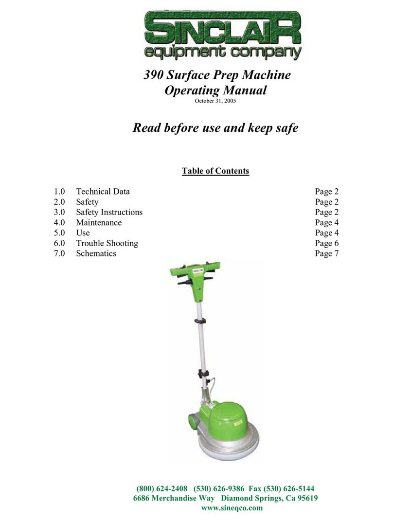 Sinclair Surface Prep Machine 390 User manual