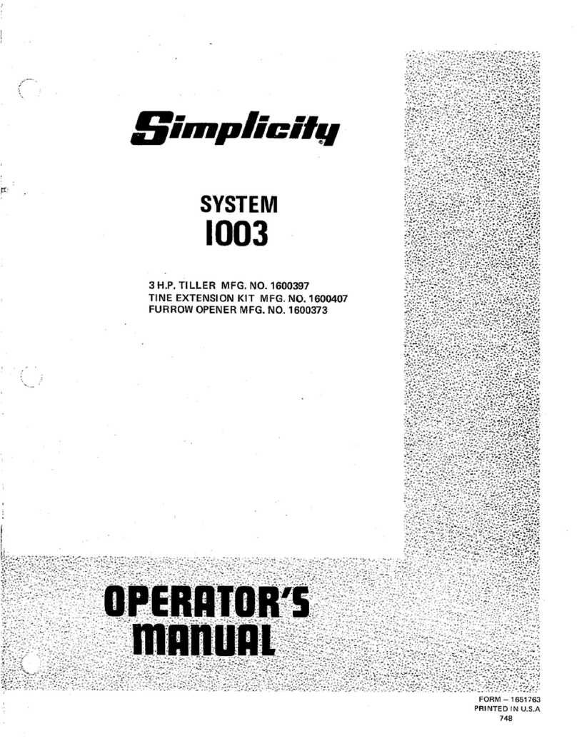 Simplicity System 1003 User manual Simplicity System 1003 User manual
