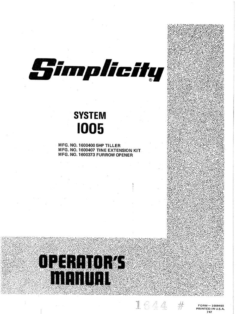 Simplicity System 1005 User manual Simplicity System 1005 User manual