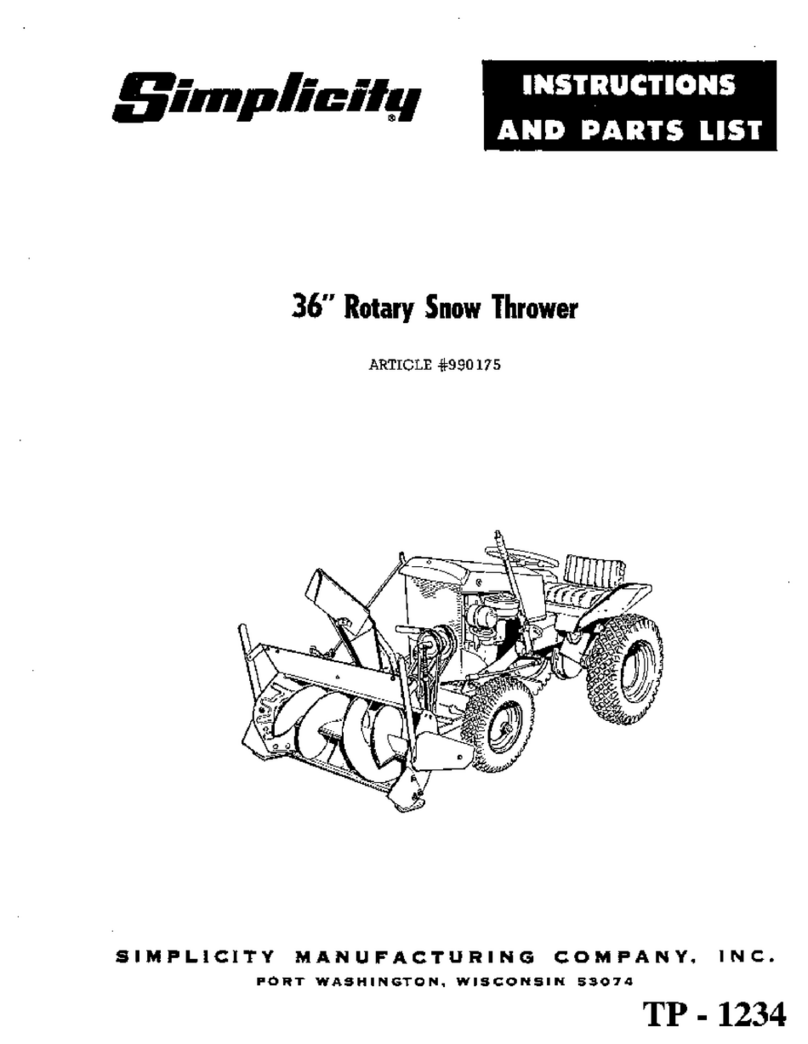 Simplicity TP-1234 Instructions and parts list