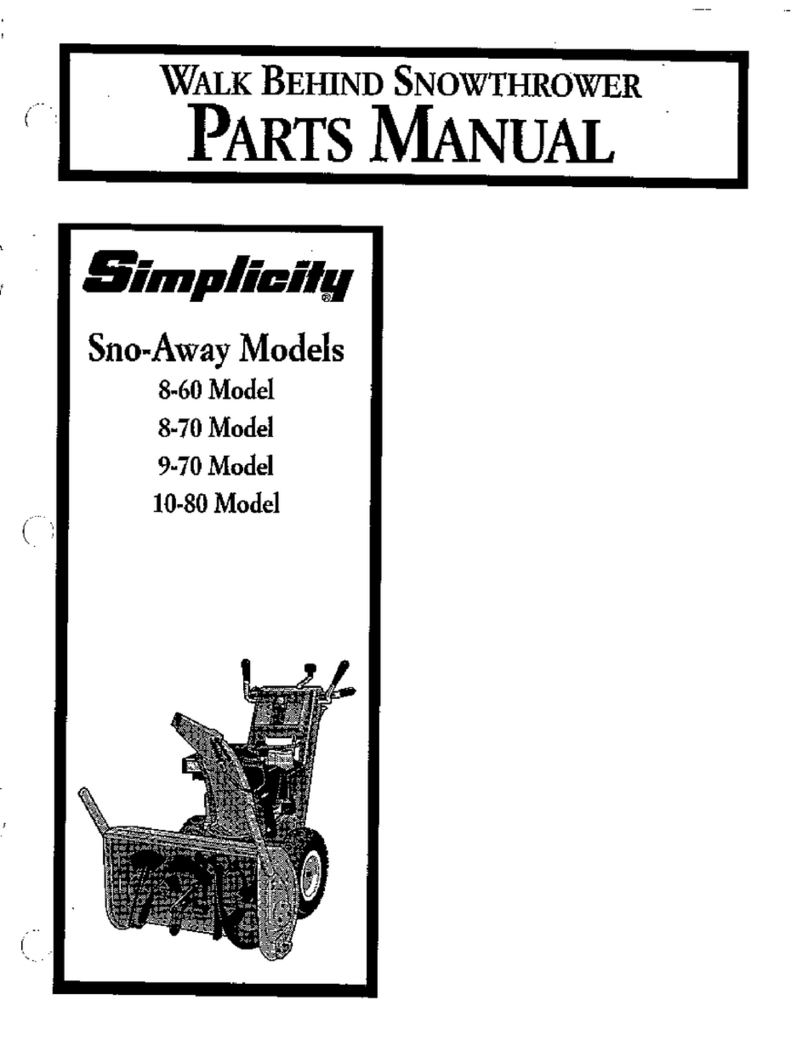 Simplicity Sno-Away 10-80 User manual