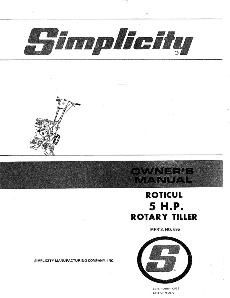 Simplicity 5 H.P Roticul User manual Simplicity 5 H.P Roticul User manual