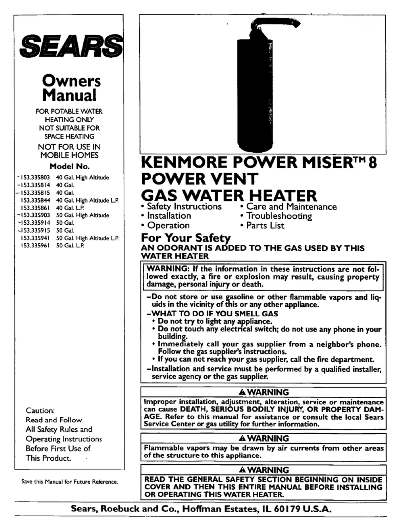 Kenmore POWER MISER 153.335803 owner's manual
