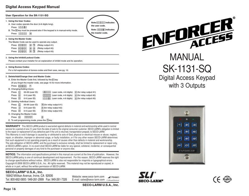 ENFORCER Enforcer Access SK-1131-SQ User manual