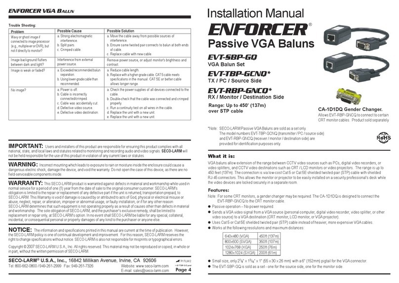 ENFORCER ENFORCER EVT-RBP-GNCQ* installation manual ENFORCER ENFORCER EVT-RBP-GNCQ* installation manual