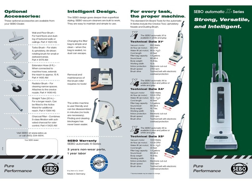 Sebo automatic X Series User manual Sebo automatic X Series User manual