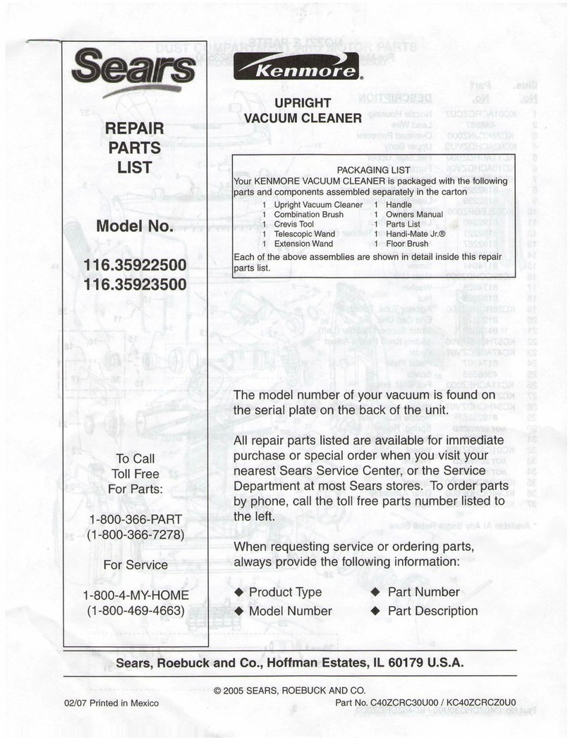 Sears Kenmore 116.35922500 Manual