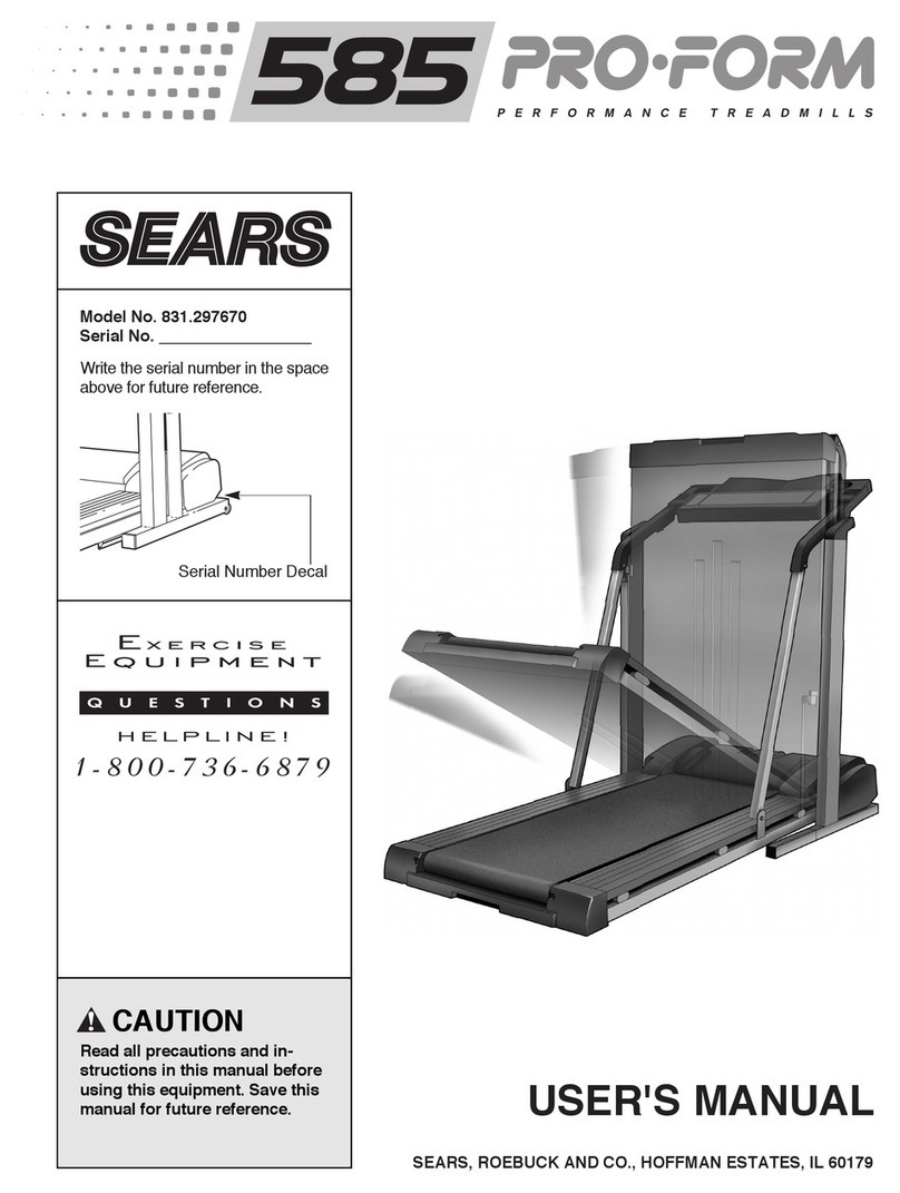Pro-Form Proform Treadmill 585 User manual
