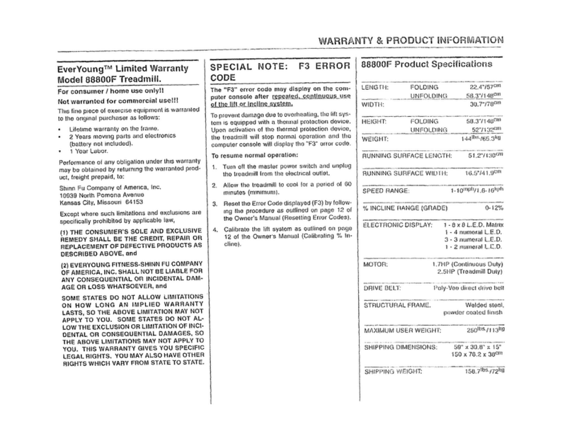 Sears EverYoung 88800F Product information