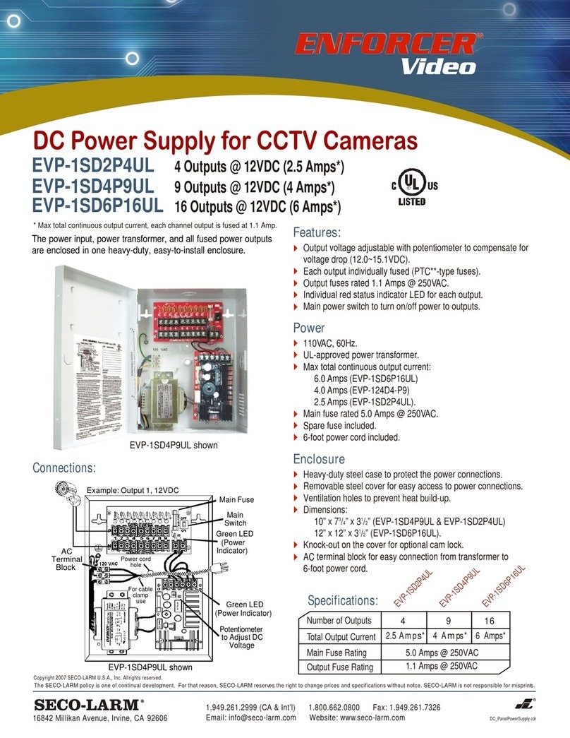 SECO-LARM EVP-124D4-P9 Specification sheet