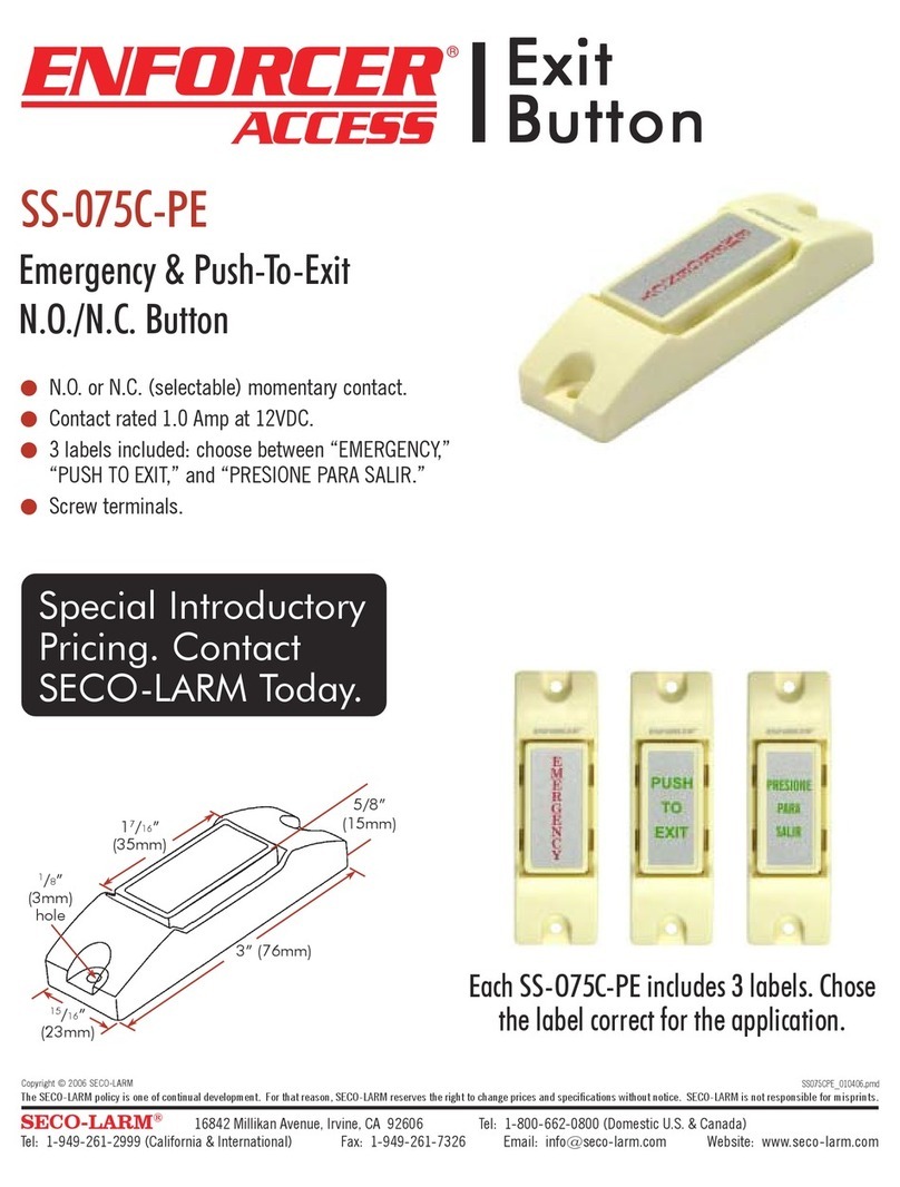 SECO-LARM Emergency & Push-To-Exit N.O./N.C. Button... User manual