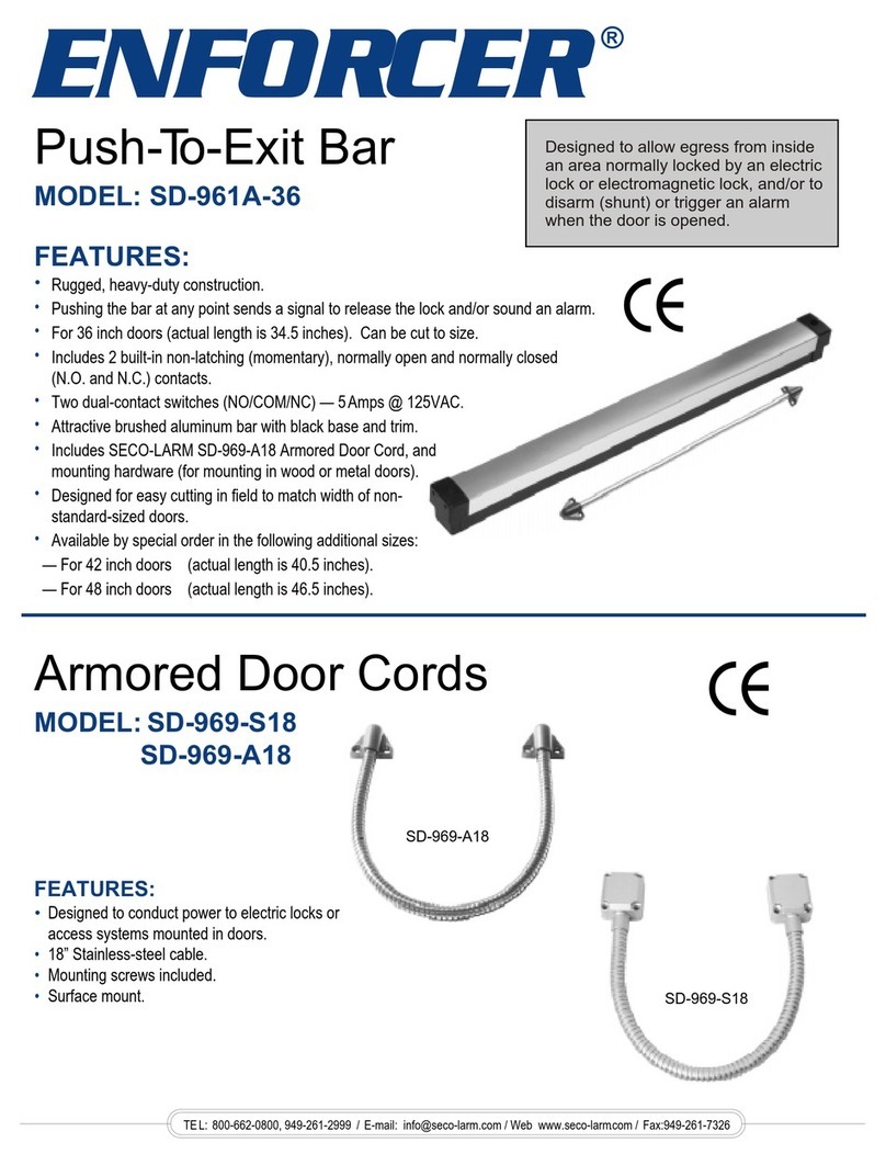 SECO-LARM Push-To-Exit Bar SD-969-A18 User manual