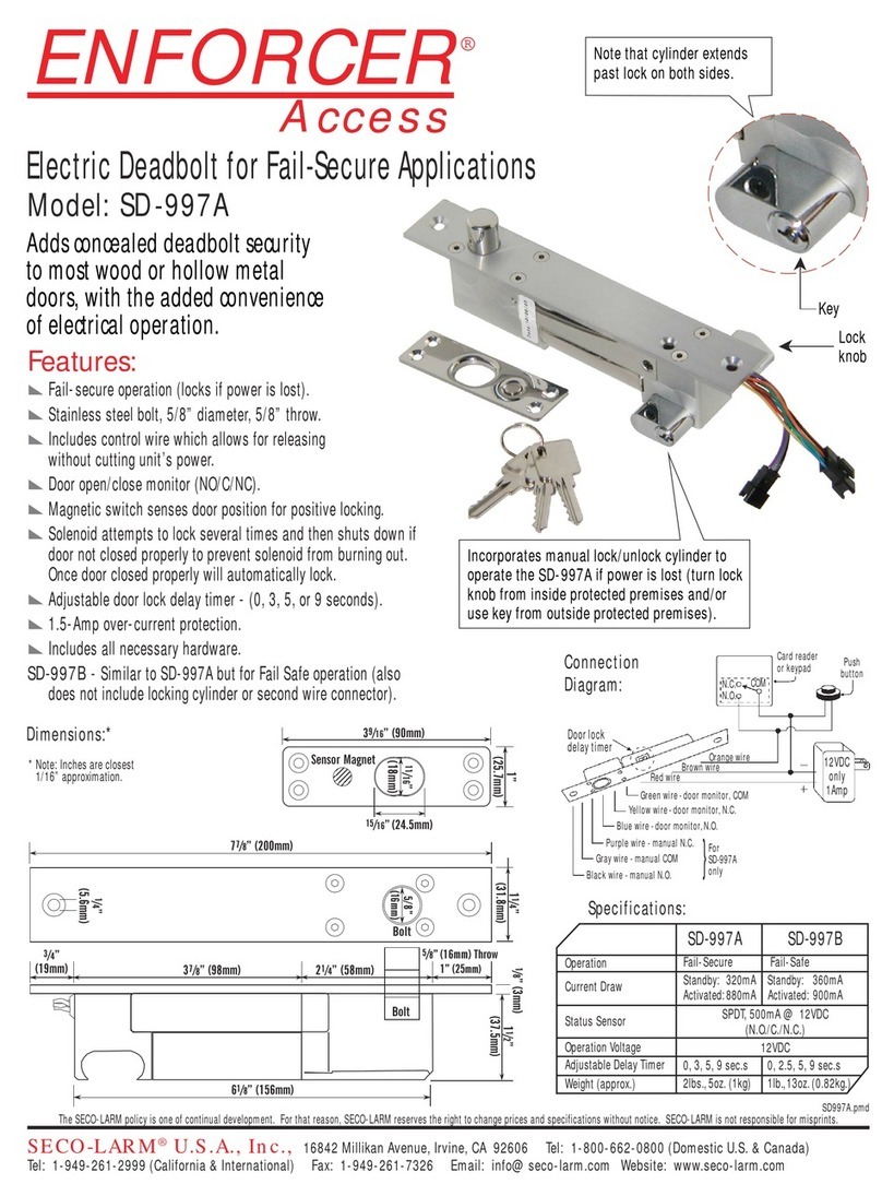 SECO-LARM Enforcer SD-997A Specification sheet SECO-LARM Enforcer SD-997A Specification sheet