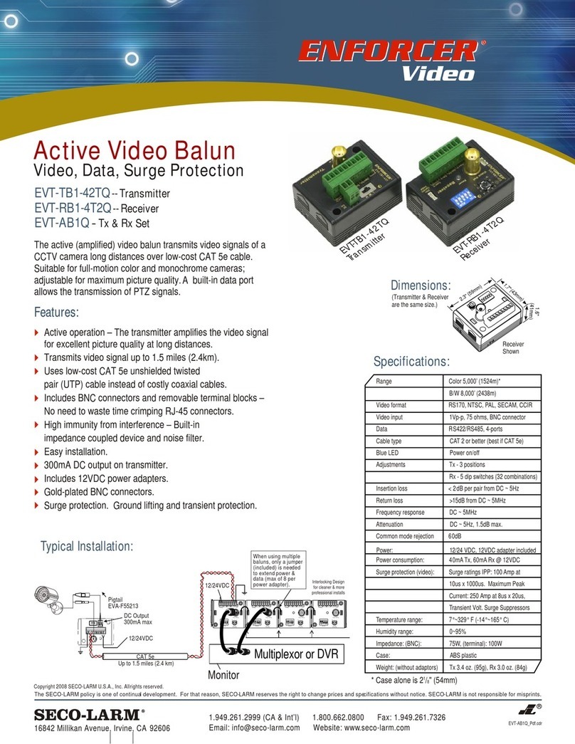 SECO-LARM Receiver EVT-RB1-4T2Q User manual SECO-LARM Receiver EVT-RB1-4T2Q User manual
