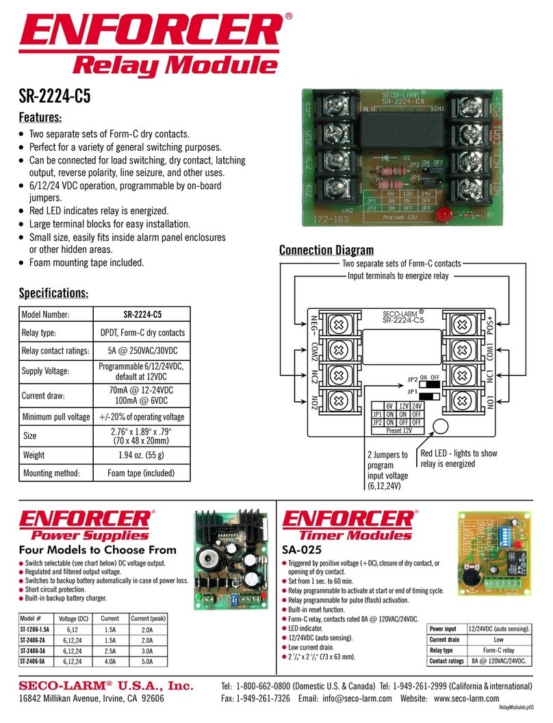 SECO-LARM Enforcer Relay Module SR-2224-C5 User manual