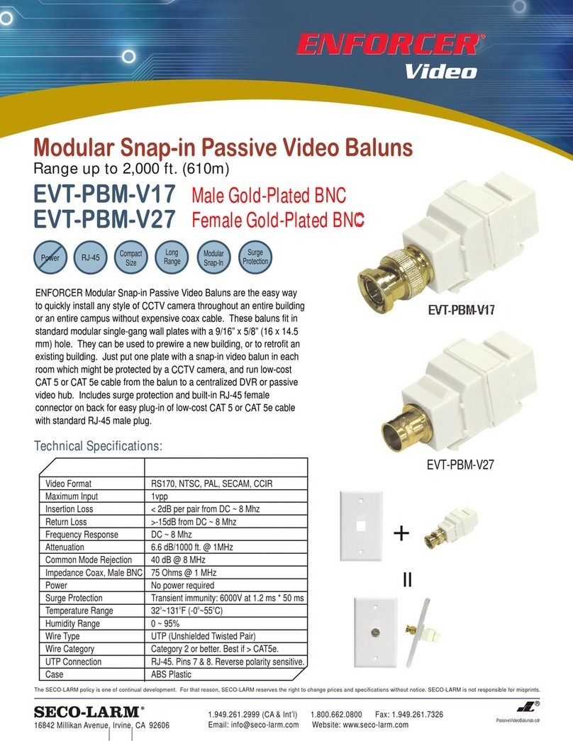 SECO-LARM Enforcer EVT-PBM-V17 Specifications