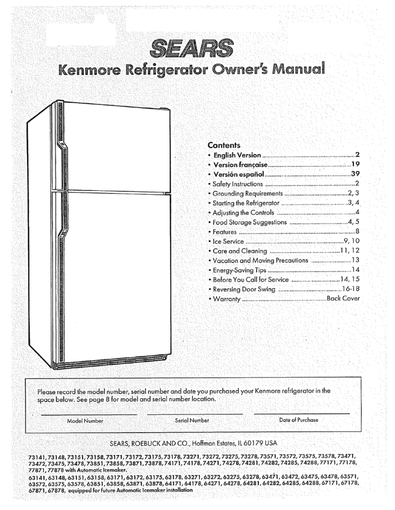 Kenmore Refrigerator User manual