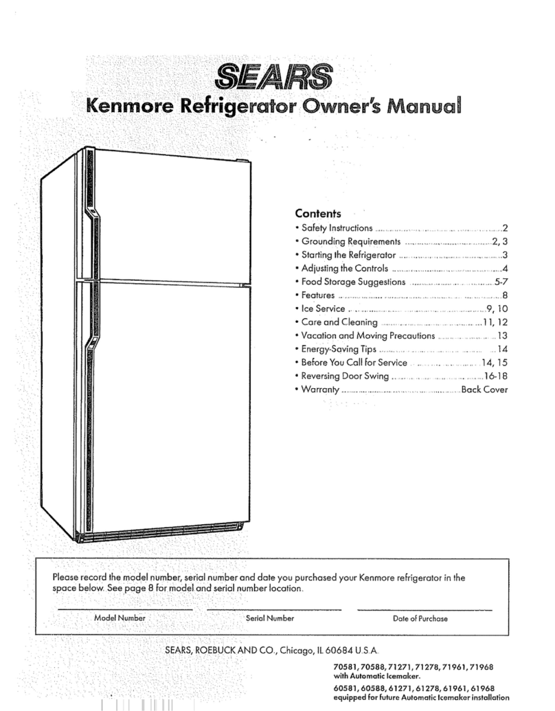Kenmore KENMORE 60581 owner's manual