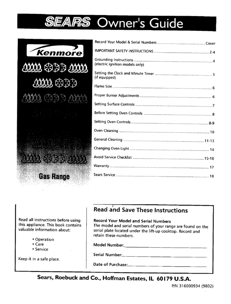 Kenmore Range User manual