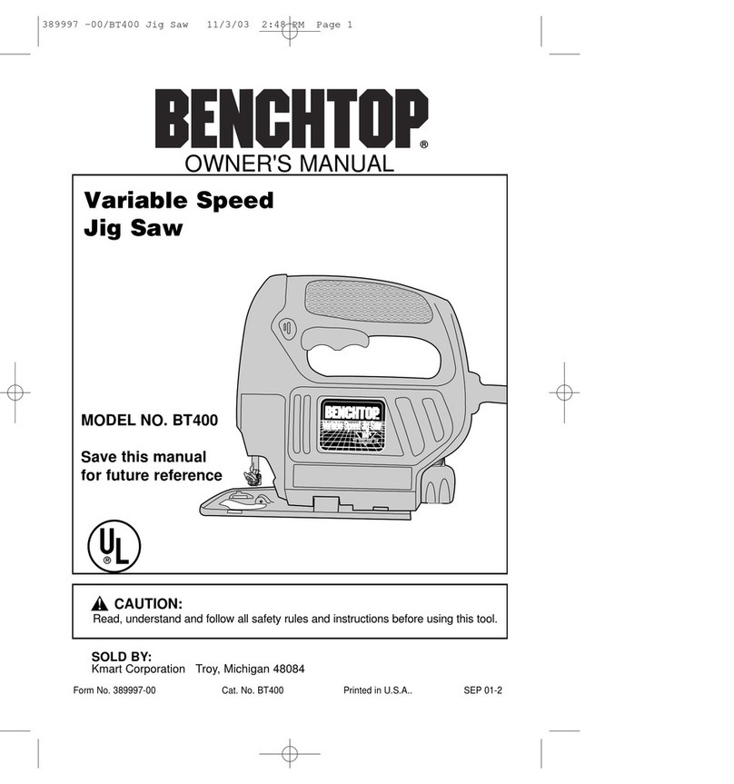 Benchtop BT400 owner's manual