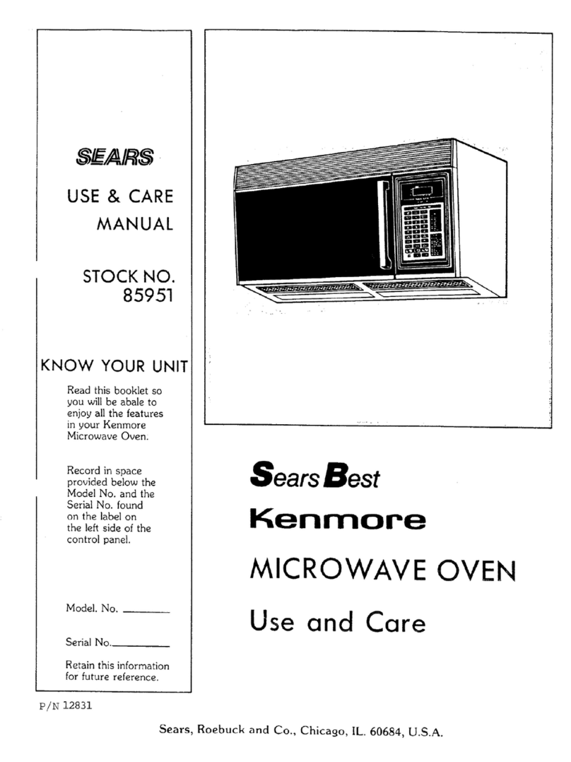 Kenmore 85951 use and care manual