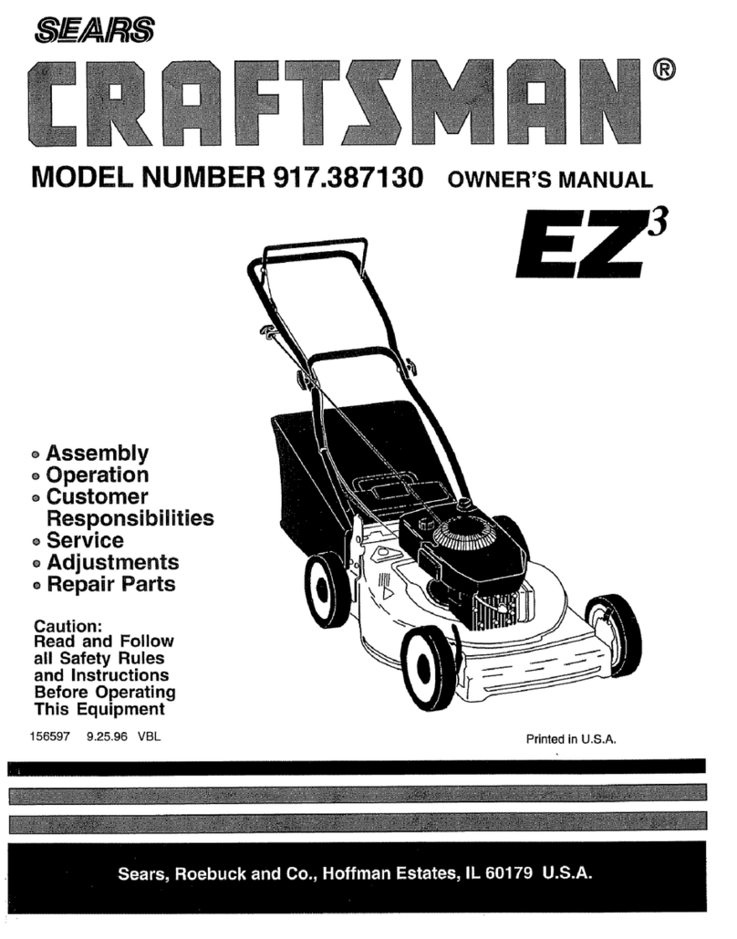 Craftsman EZ3 917.38713 owner's manual
