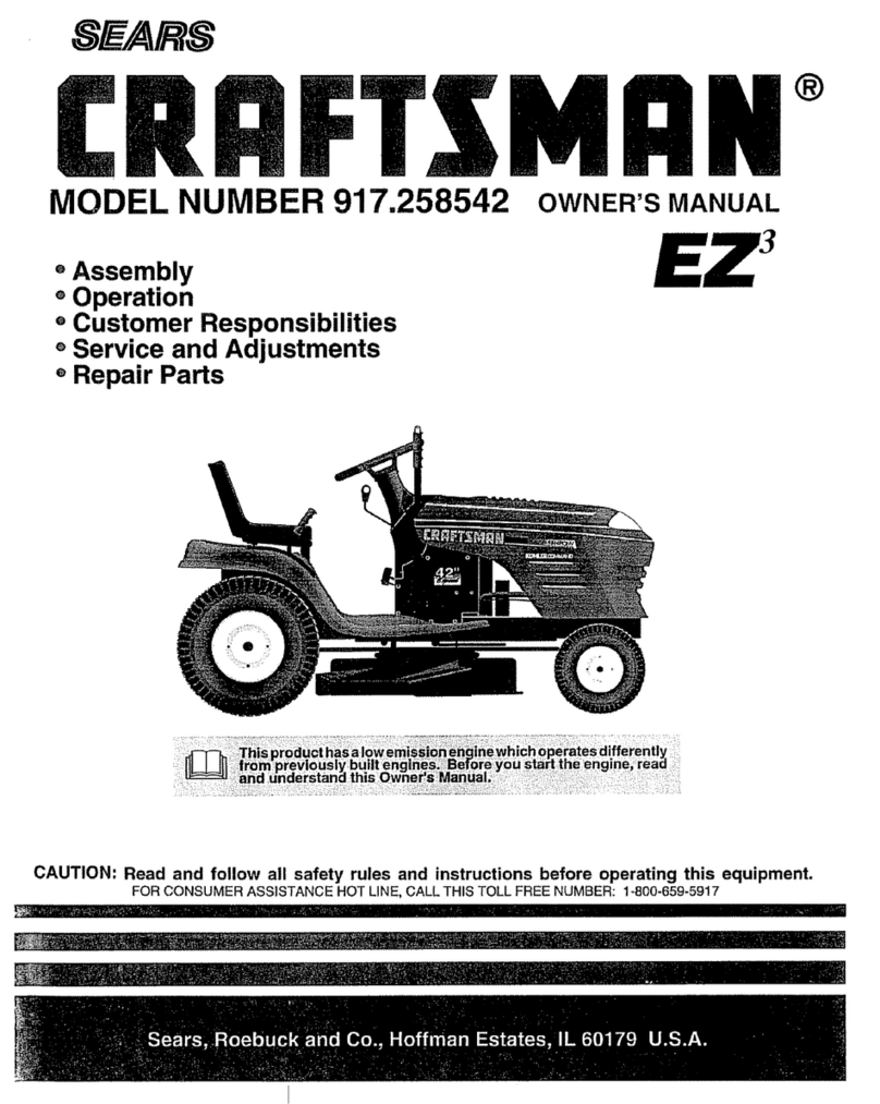 Craftsman EZ3 917.258542 owner's manual