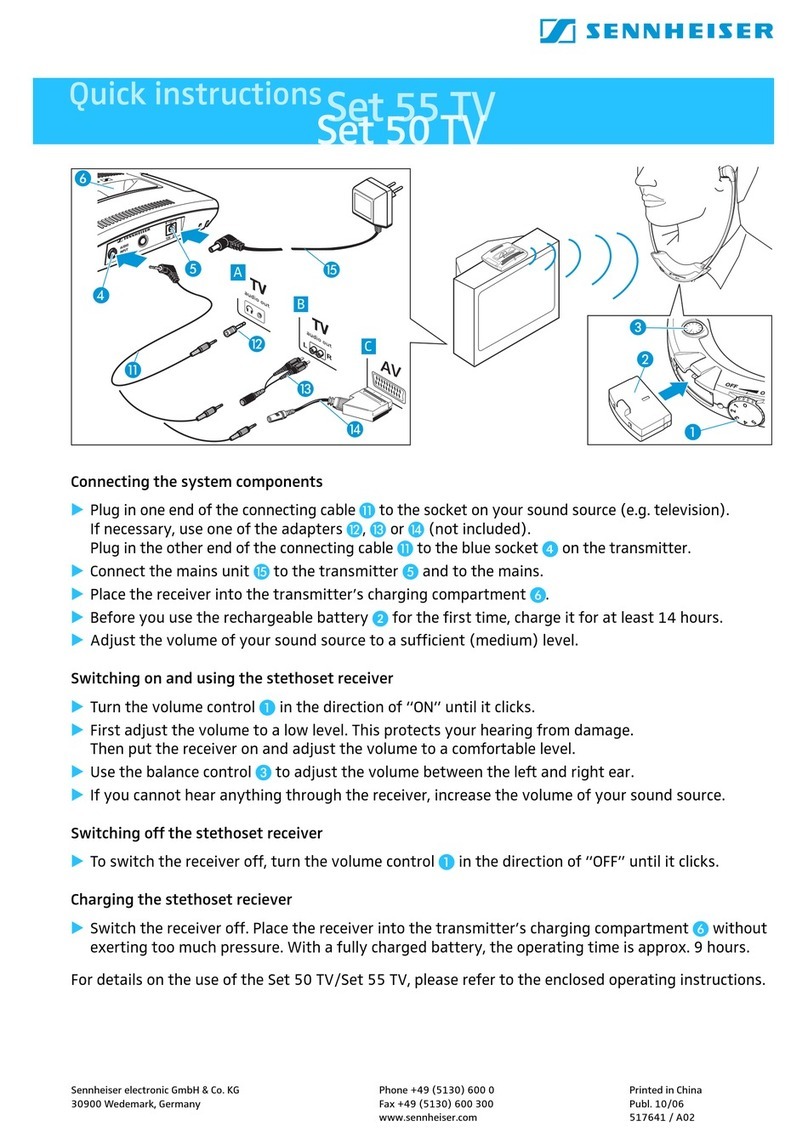 Sennheiser SET 55 TV Quick instructions